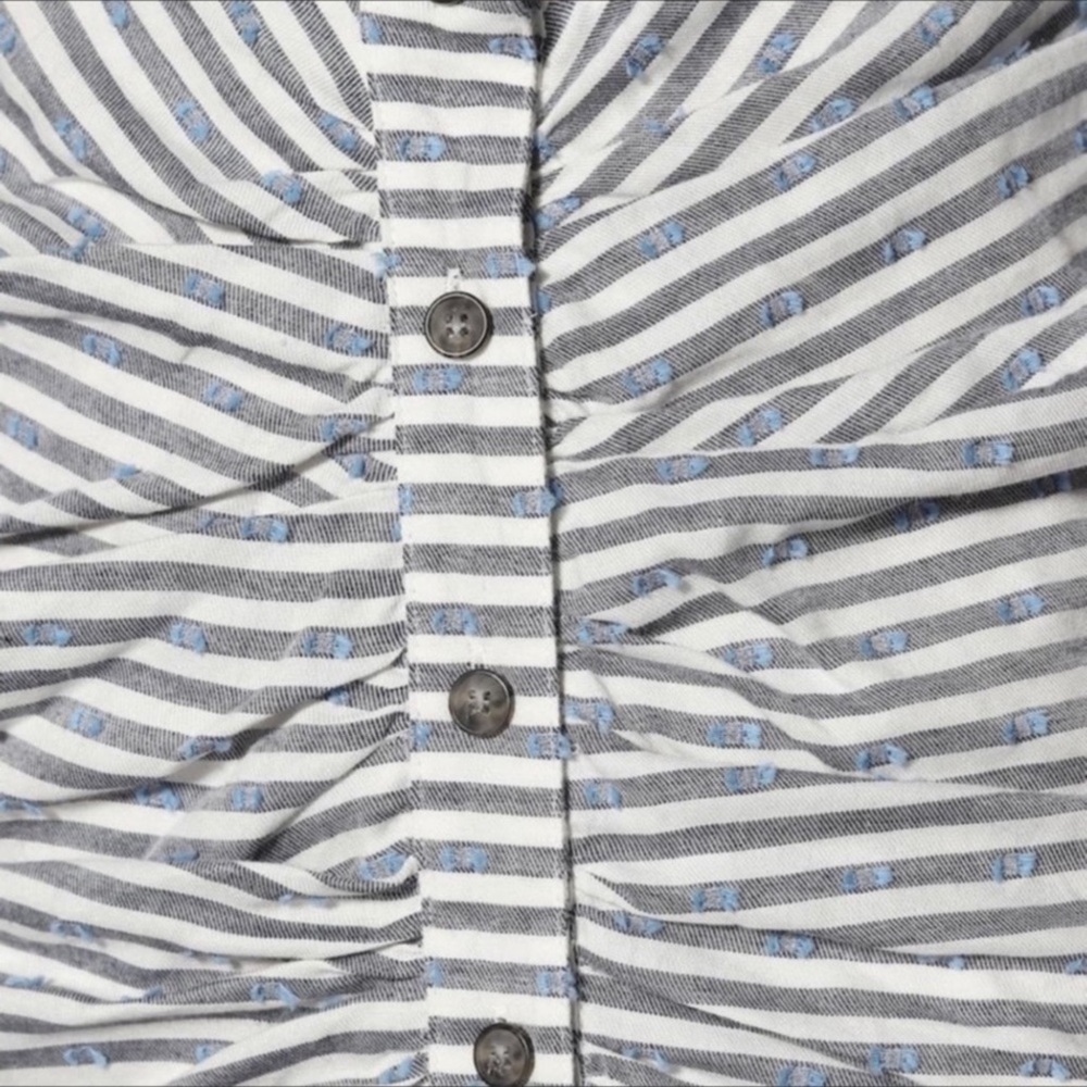 Veronica Beard Kai Striped Button Front Ruffle Mi… - image 5